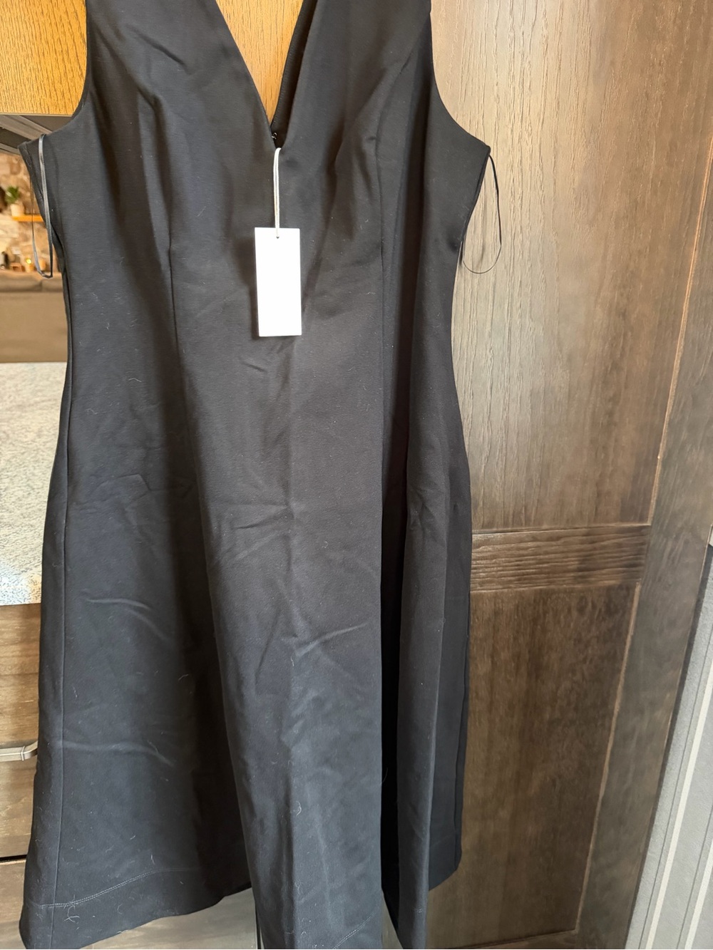 Reformation Black Sleeveless V-Neck A-Line Dress